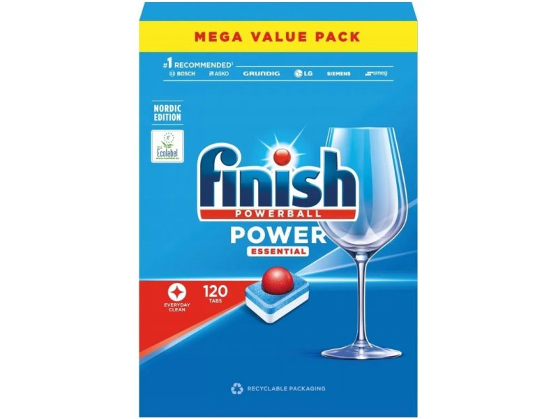 Таблетки для посудомоечных машин Finish Power Essential, 120 шт