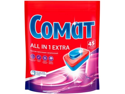 Таблетки для посудомоечных машин Somat All In 1 Extra, 50 шт