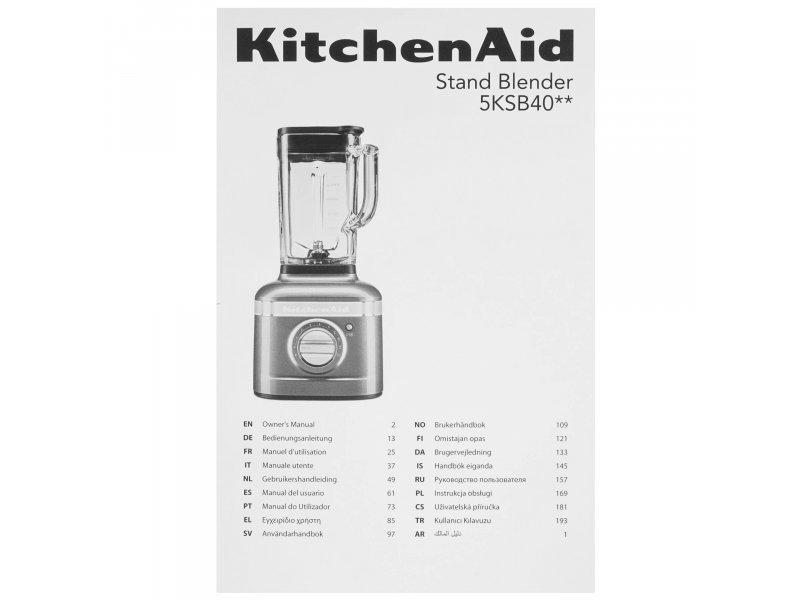 Стационарный блендер KitchenAid Artisan 5KSB4026EOB 1200Вт черный