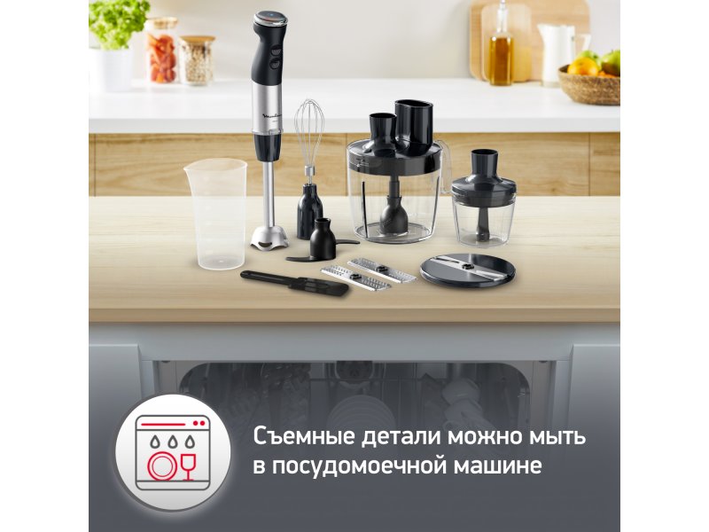 Погружной блендер Moulinex DD67L810 1000Вт серебристый/черный