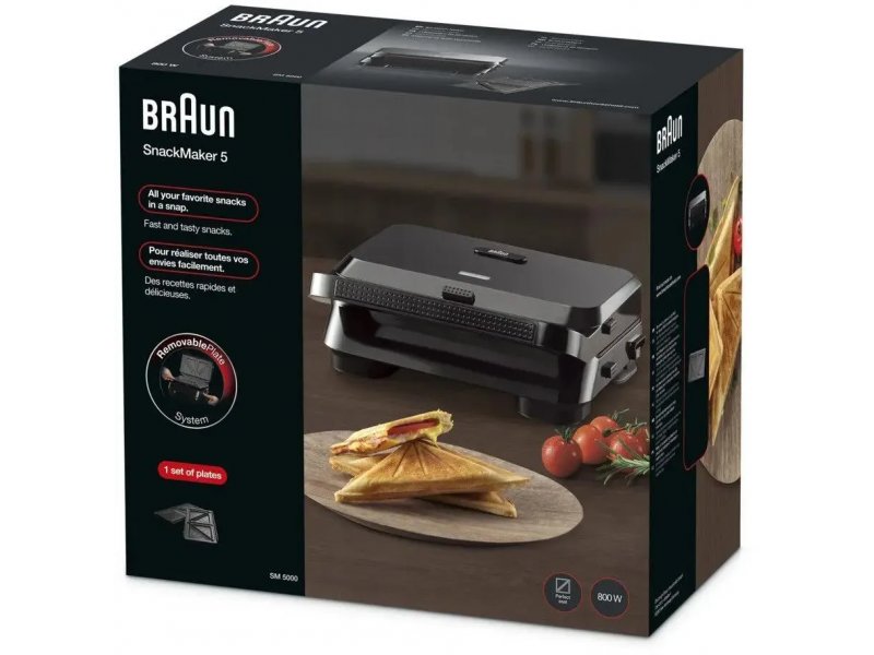 Электрогриль Braun SnackMaker 5 SM5000 BK черный
