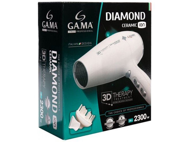 Фен Ga.Ma Diamond Ceramic Ion 3D Therapy белый Фен Ga.Ma Diamond Ceramic Ion 3D Therapy белый