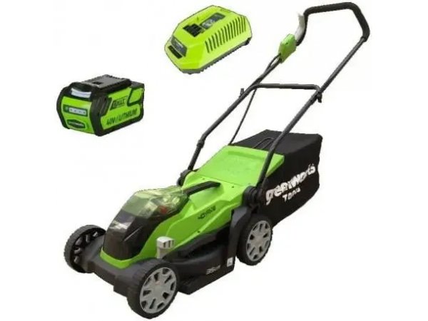 Электрическая газонокосилка Greenworks G40LM35K4 Электрическая газонокосилка Greenworks G40LM35K4
