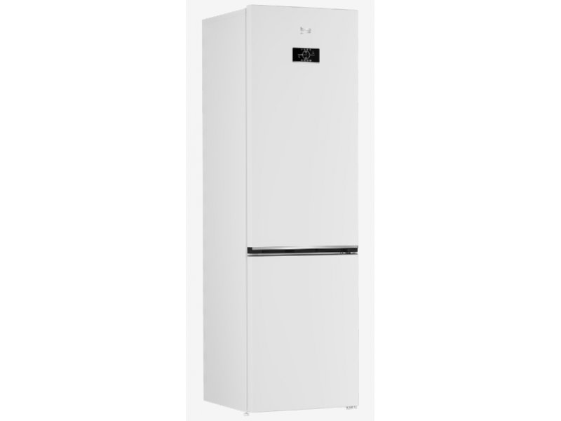 Beko B3RCNK405HDW вид сбоку, глубина корпуса 65 см, металлический белый корпус
