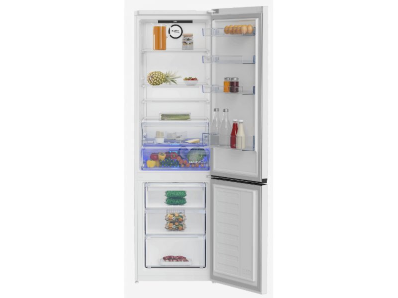 Beko B3RCNK405HDW подсветка зоны свежести, ящики морозильной камеры с продуктами