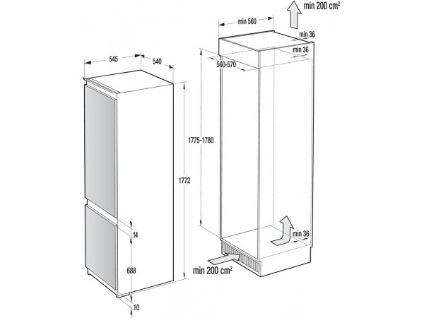 Встраиваемый холодильник Gorenje NRKI2181E1 Встраиваемый холодильник Gorenje NRKI2181E1