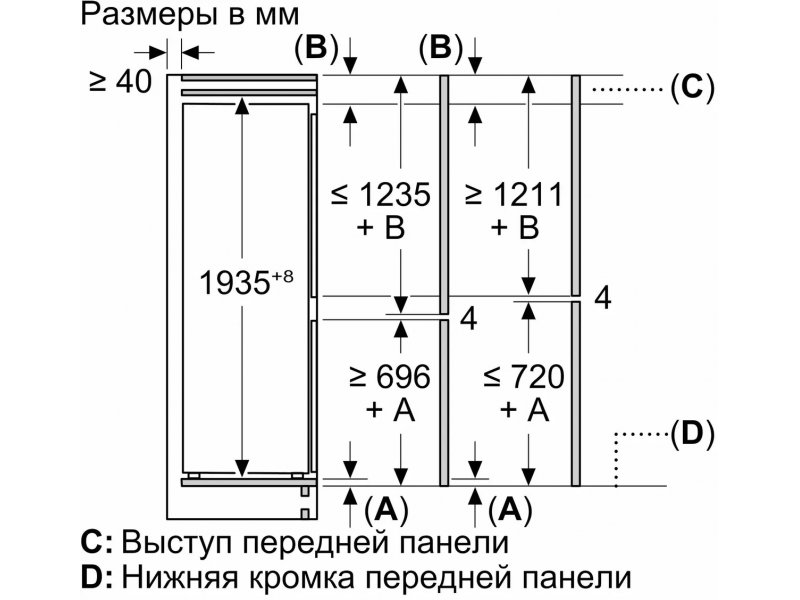 Встраиваемый холодильник Bosch KBN96ADD0 Встраиваемый холодильник Bosch KBN96ADD0