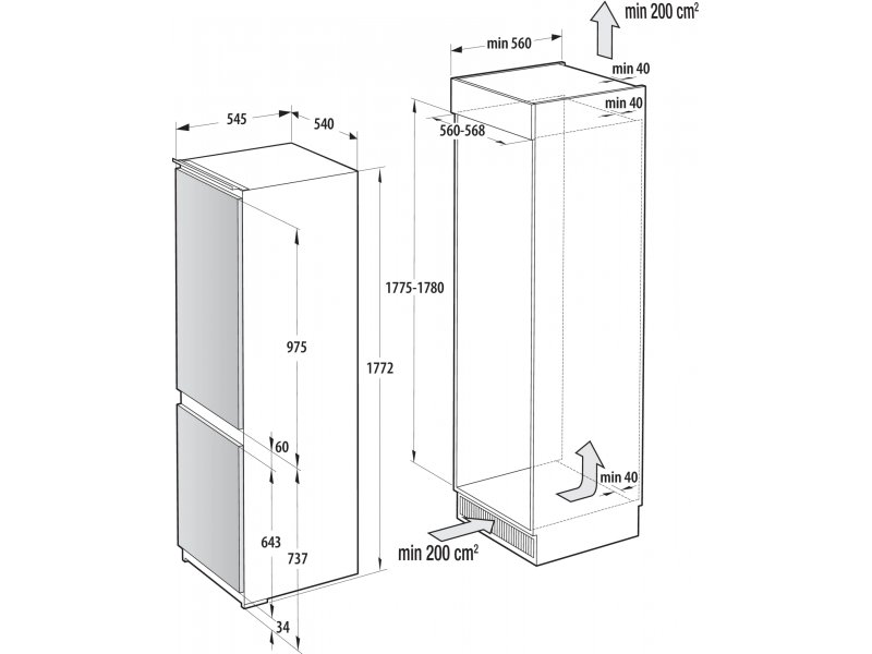 Встраиваемый холодильник Gorenje NRKI517141 Встраиваемый холодильник Gorenje NRKI517141