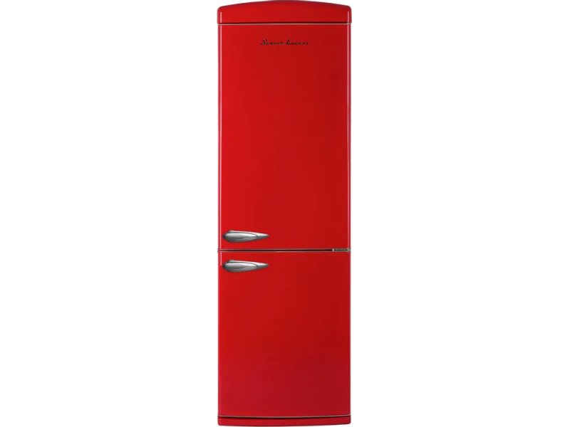 Schaub Lorenz SLU S335R4E красный двухкамерный холодильник Full No Frost 341 л вид спереди