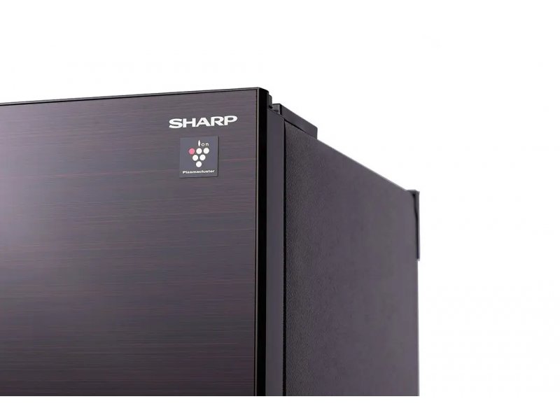 Sharp SJXP59PGRD — логотип Plasmacluster Ion на верхней панели, технология очистки воздуха