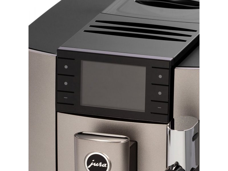 Jura E8 Midnight Silver крупный план дисплея панель управления меню выбора напитков