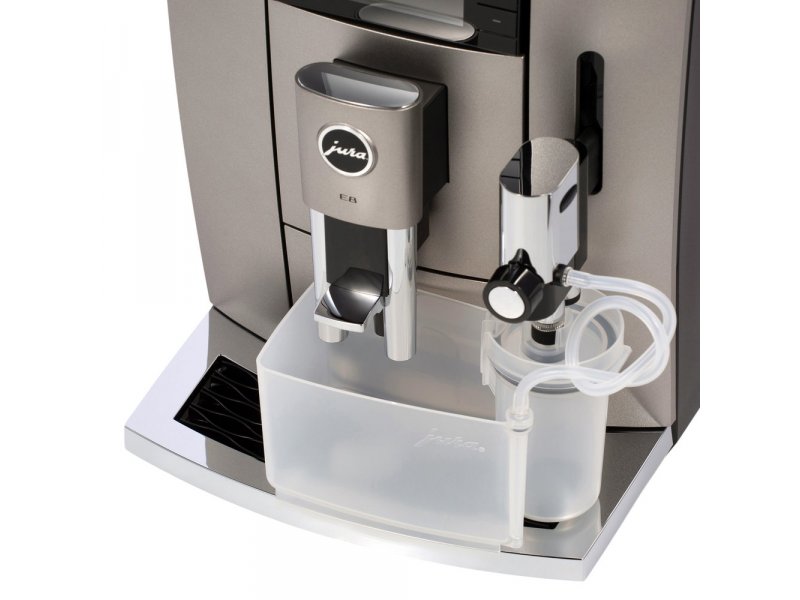 Jura E8 Midnight Silver открытый внутренний отсек молочная система трубки фильтр