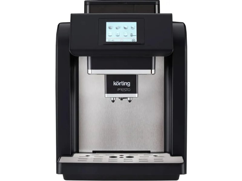 Korting KACM 2009 Presto фронтальный вид с сенсорным экраном на верхней панели и металлическим корпусом