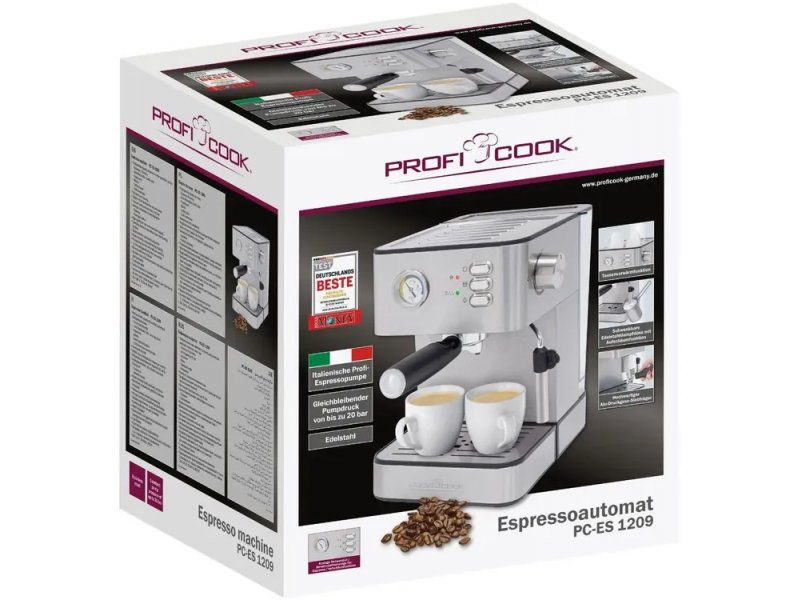 Кофеварка Profi Cook PC-ES 1209 серебристый Кофеварка Profi Cook PC-ES 1209 серебристый