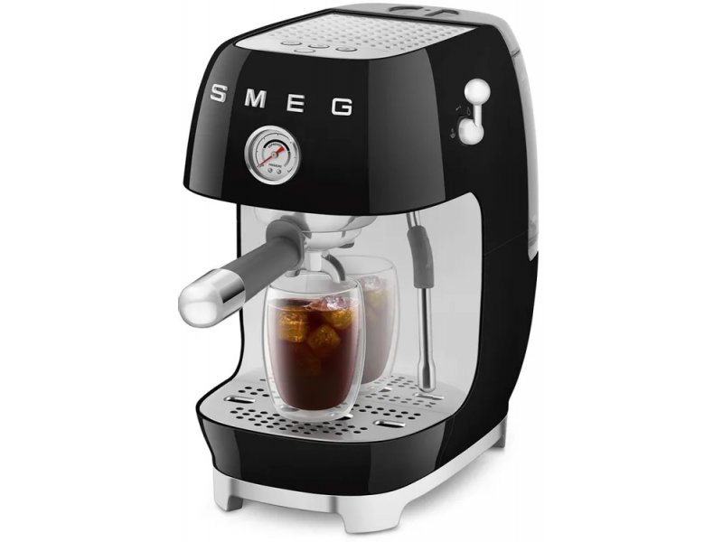 Кофемашина Smeg ECF03BLEU черный/серебристый Кофемашина Smeg ECF03BLEU черный/серебристый