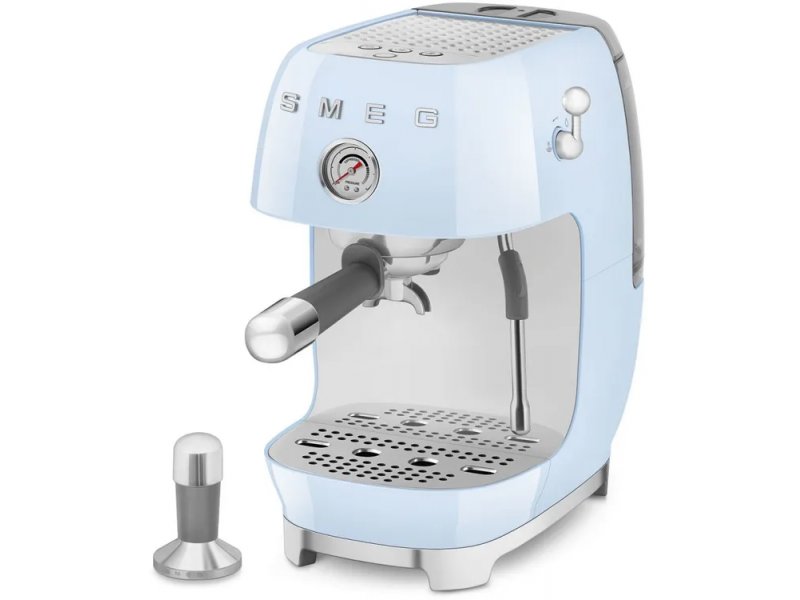 Кофемашина Smeg ECF03PBEU голубой/серебристый Кофемашина Smeg ECF03PBEU голубой/серебристый