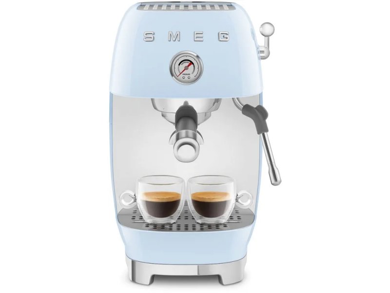 Кофемашина Smeg ECF03PBEU голубой/серебристый Кофемашина Smeg ECF03PBEU голубой/серебристый