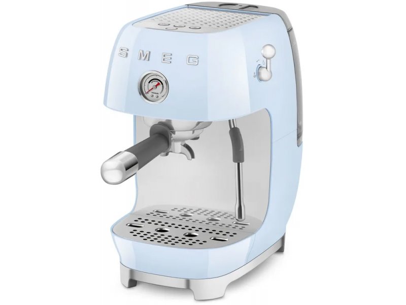 Кофемашина Smeg ECF03PBEU голубой/серебристый Кофемашина Smeg ECF03PBEU голубой/серебристый