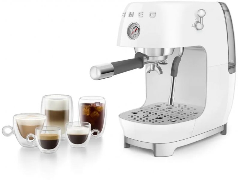 Кофемашина Smeg ECF03WHEU белый/серебристый