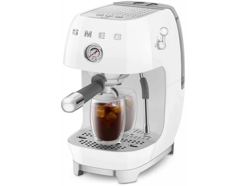 Кофемашина Smeg ECF03WHEU белый/серебристый