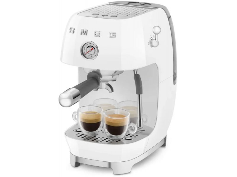 Кофемашина Smeg ECF03WHEU белый/серебристый