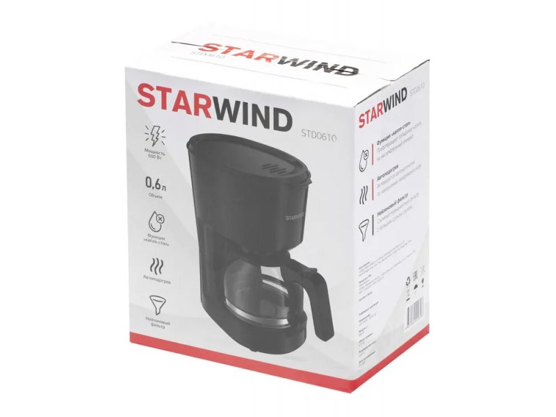 Кофеварка StarWind STD0610 черный Кофеварка StarWind STD0610 черный