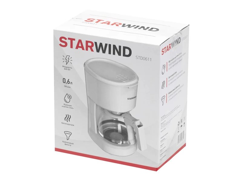 Кофеварка StarWind STD0611 белый
