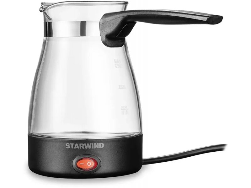 StarWind STG6051 электрическая турка стеклянный корпус вид спереди