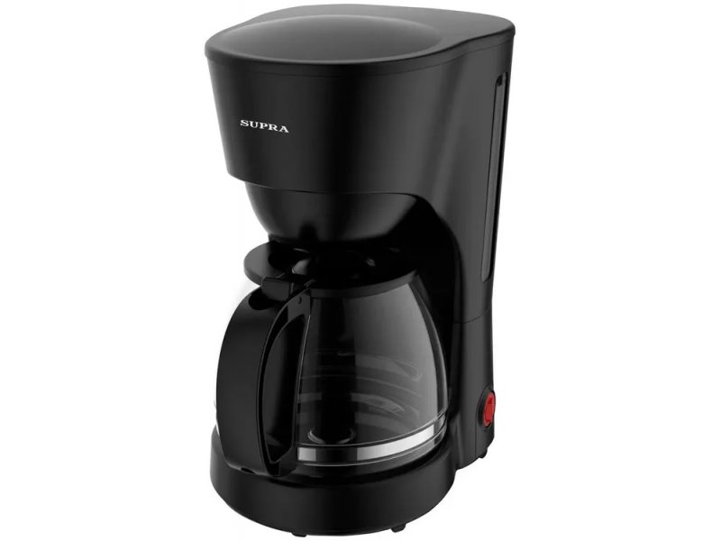 Supra CMS-0640 кофеварка капельная чёрный корпус стеклянный графин вид спереди