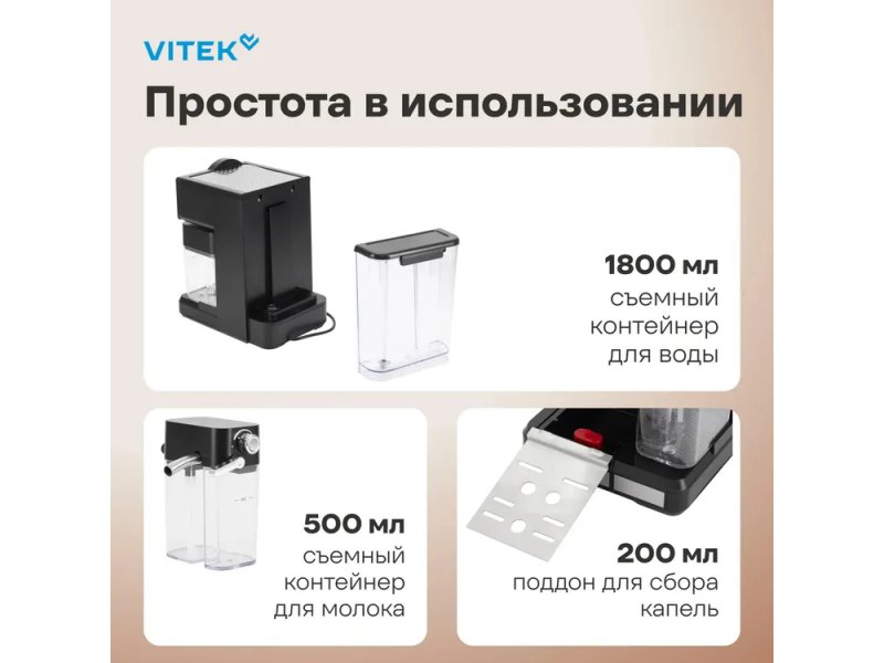 Кофеварка Vitek VT-8490 черный Кофеварка Vitek VT-8490 черный