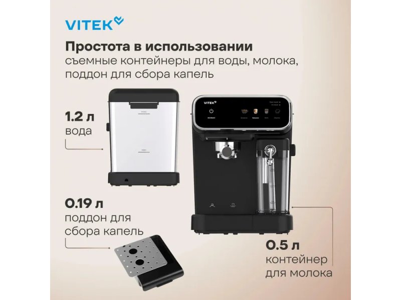 Кофеварка Vitek VT-CME1501 черный