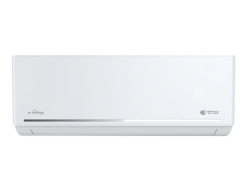 Royal Clima RCI-FC75HN внутренний блок фронтальный вид с дисплеем и логотипом DC Inverter