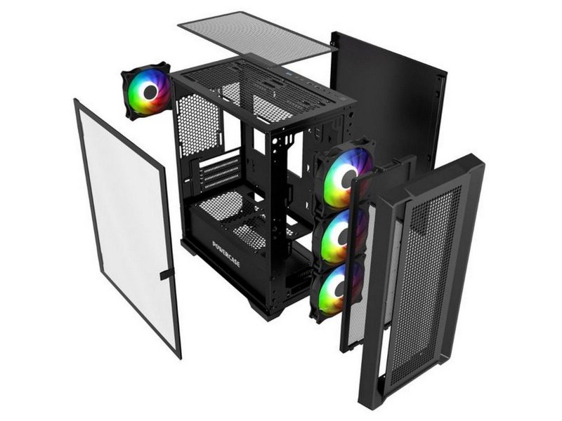 Корпус PowerCase Alisio Micro X4B V2 [CAMCXB-A4] черный
