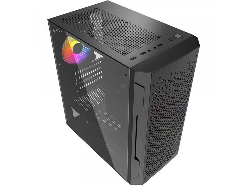 Корпус Powercase Mistral Micro Z3B Mesh LED [CMIMZB-L3] черный