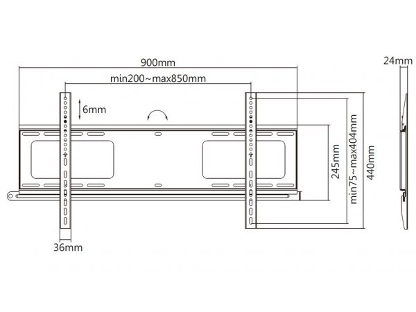 Настенный фиксированный кронштейн Exell EXi-H1284-AF
