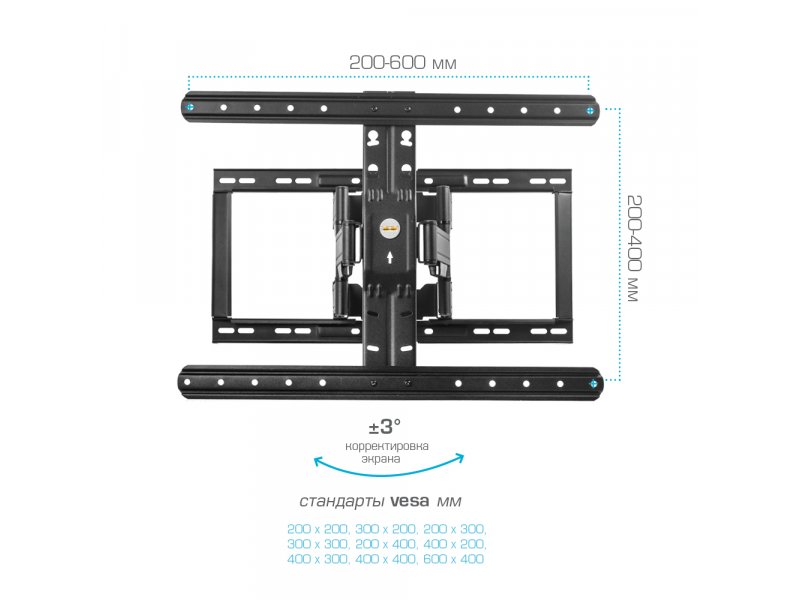 Наклонно-поворотный кронштейн Kromax Ultra Slim-102 black Наклонно-поворотный кронштейн Kromax Ultra Slim-102 black