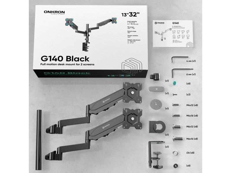 Настольный кронштейн Onkron G140 черный