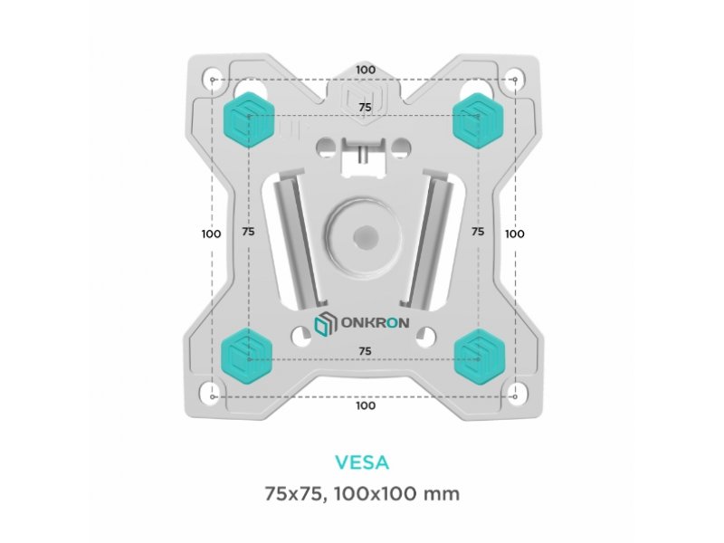 Наклонно-поворотный кронштейн Onkron R2 белый