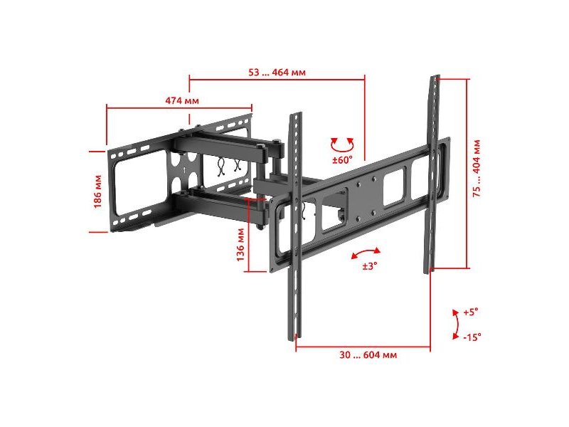 Наклонно-поворотный кронштейн Uniteki FM1662B