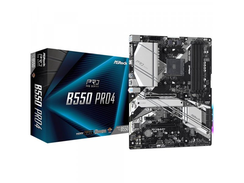 Материнская плата ASRock B550 Pro4, Socket AM4, AMD B550, ATX, RTL