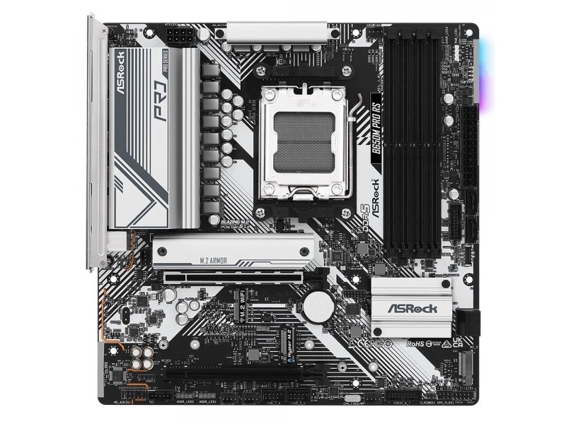 Материнская плата ASRock B650M PRO RS, Socket AM5, AMD B650, mATX, RTL