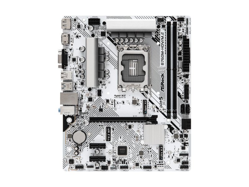 Материнская плата ASRock B760M-HDV/M.2, Socket LGA 1700, Intel B760, mATX, RTL