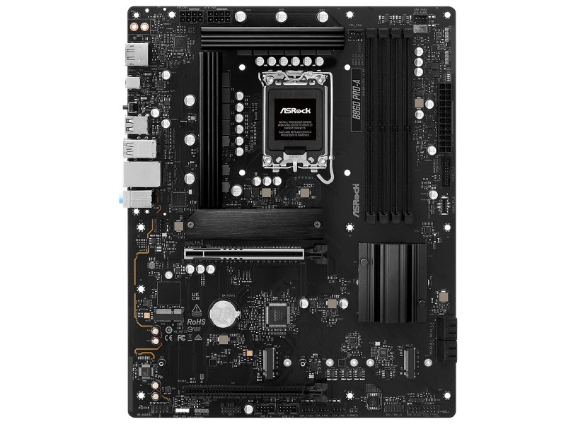 Материнская плата ASRock B860 PRO-A, Socket LGA 1851, Intel B860, ATX, RTL