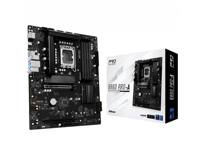 Материнская плата ASRock B860 PRO-A, Socket LGA 1851, Intel B860, ATX, RTL
