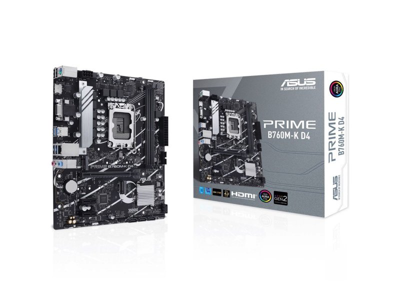 Материнская плата Asus Prime B760M-K D4, Socket LGA 1700, Intel B760, mATX, RTL [90MB1DS0-M1EAY0]