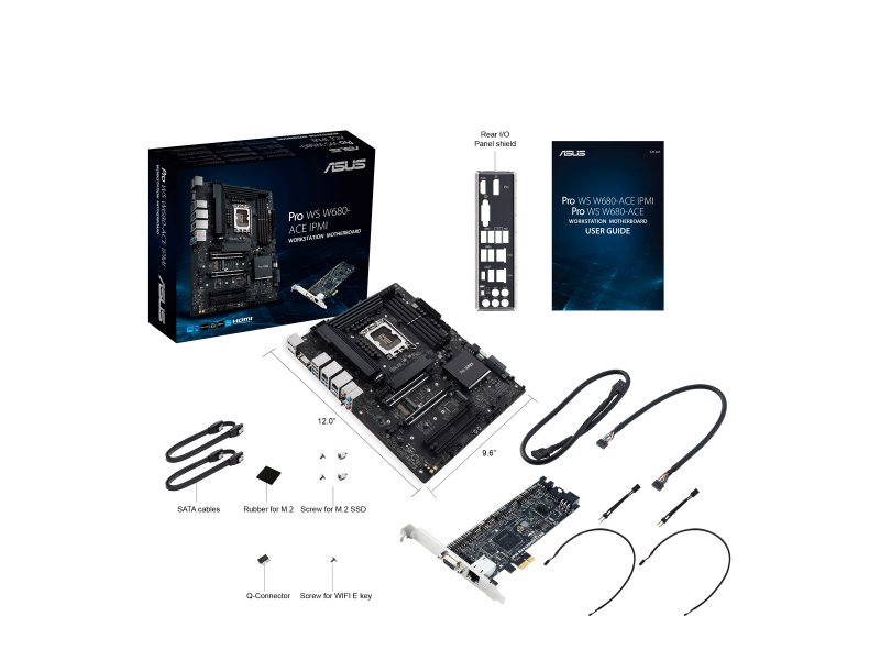 Материнская плата Asus Pro Ws W680-ace Ipmi, Socket LGA 1700, Intel W680, ATX, RTL [90MB1DN0-M0EAY1]