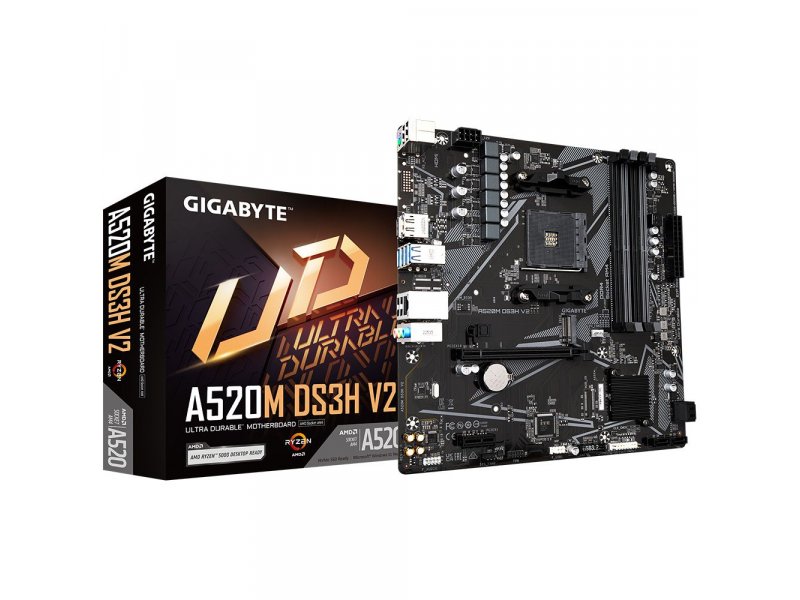 Материнская плата Gigabyte A520M DS3H V2, Socket AM4, AMD A520, mATX, RTL Материнская плата Gigabyte A520M DS3H V2, Socket AM4, AMD A520, mATX, RTL