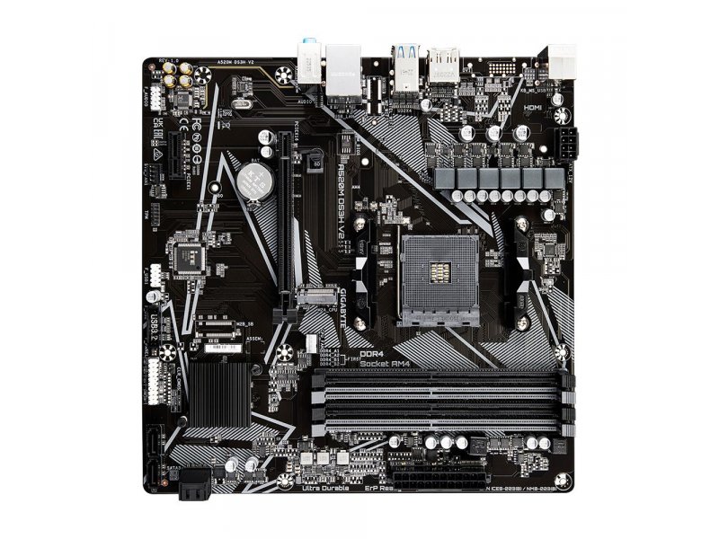 Материнская плата Gigabyte A520M DS3H V2, Socket AM4, AMD A520, mATX, RTL Материнская плата Gigabyte A520M DS3H V2, Socket AM4, AMD A520, mATX, RTL