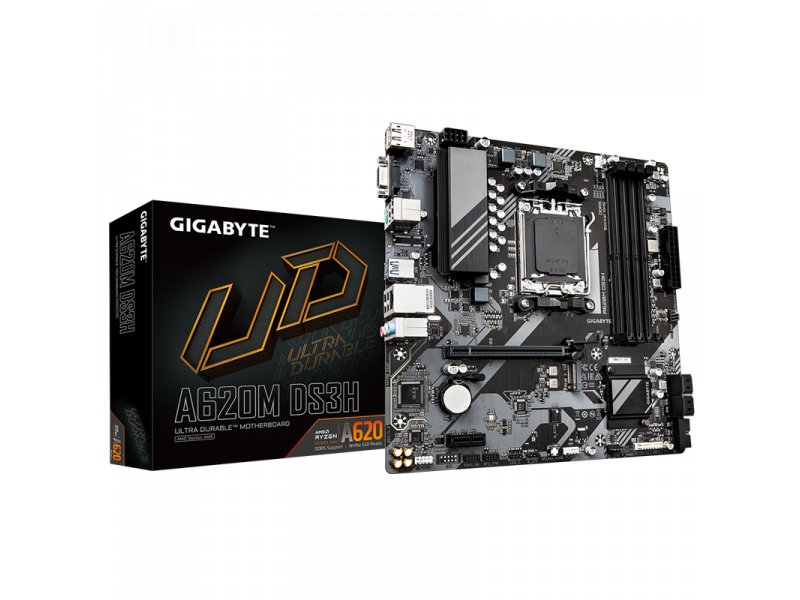 Материнская плата Gigabyte A620M DS3H, Socket AM5, AMD A620, mATX, RTL