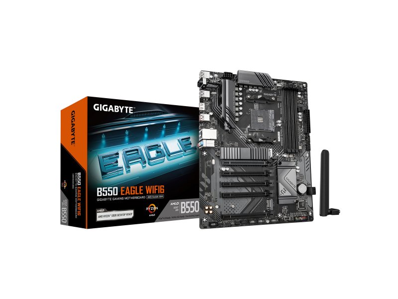 Материнская плата Gigabyte B550 EAGLE WIFI6, Socket AM4, AMD B550, ATX, RTL